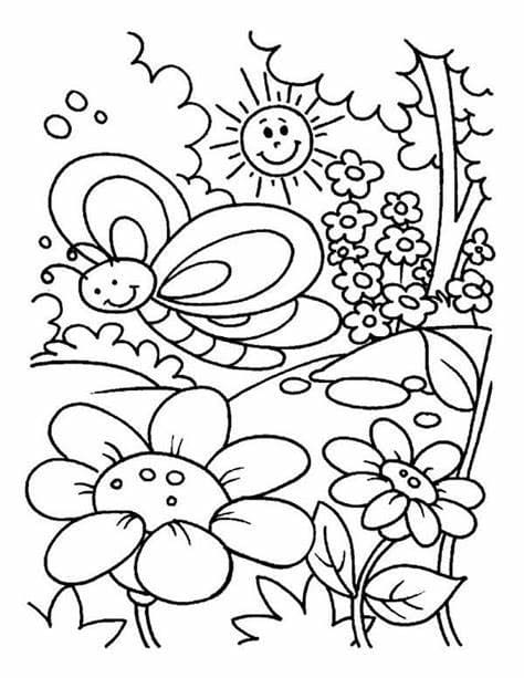ระบายสี Free Garden Image Outline