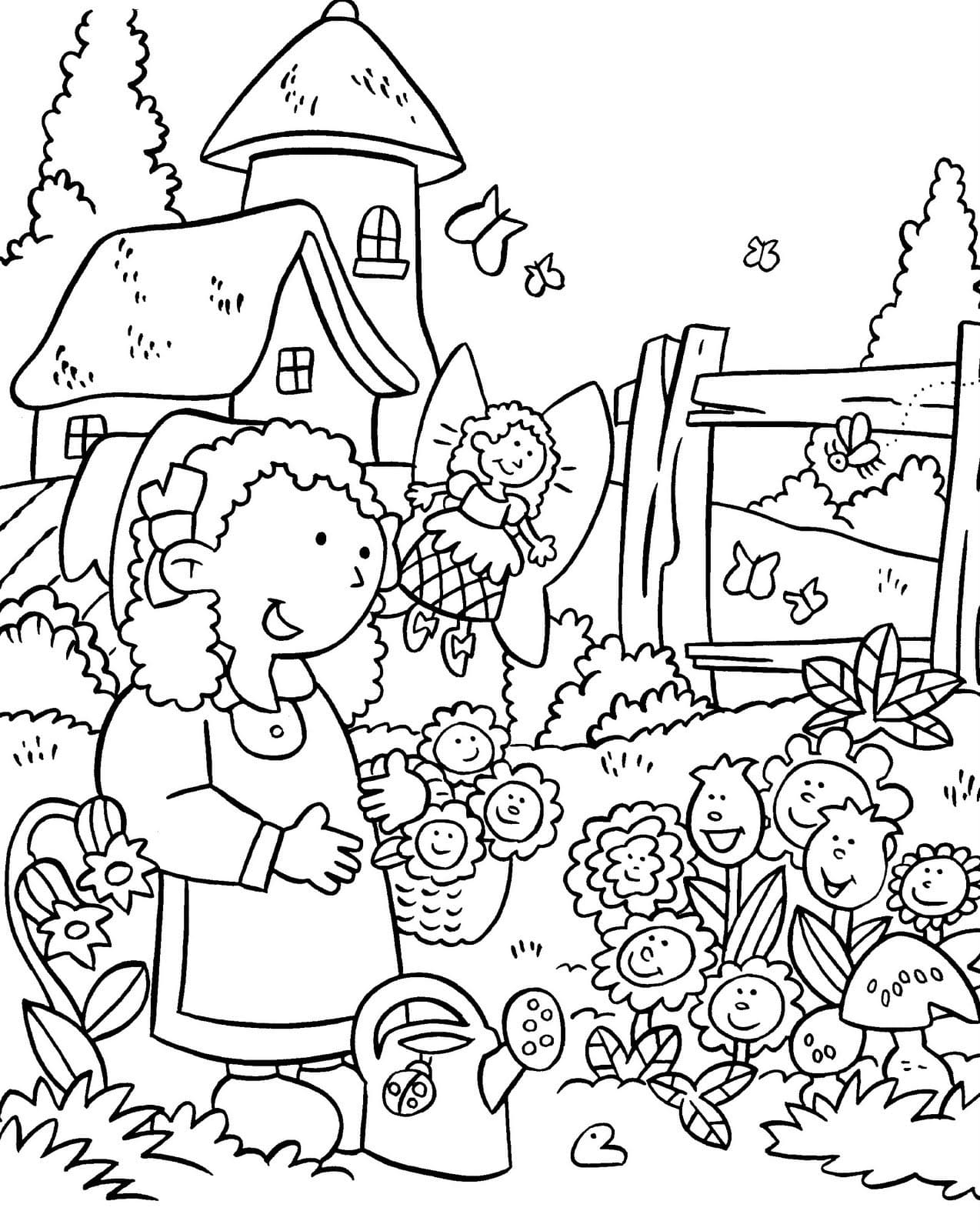 ระบายสี Free Garden Outline