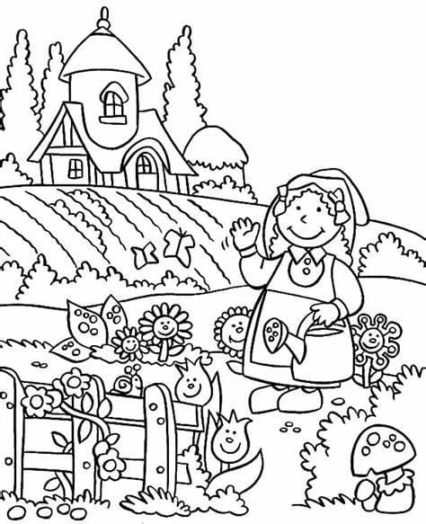ระบายสี Free Print Garden Image