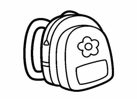 ระบายสี พิมพ์ภาพโครงร่างกระเป๋าเป้