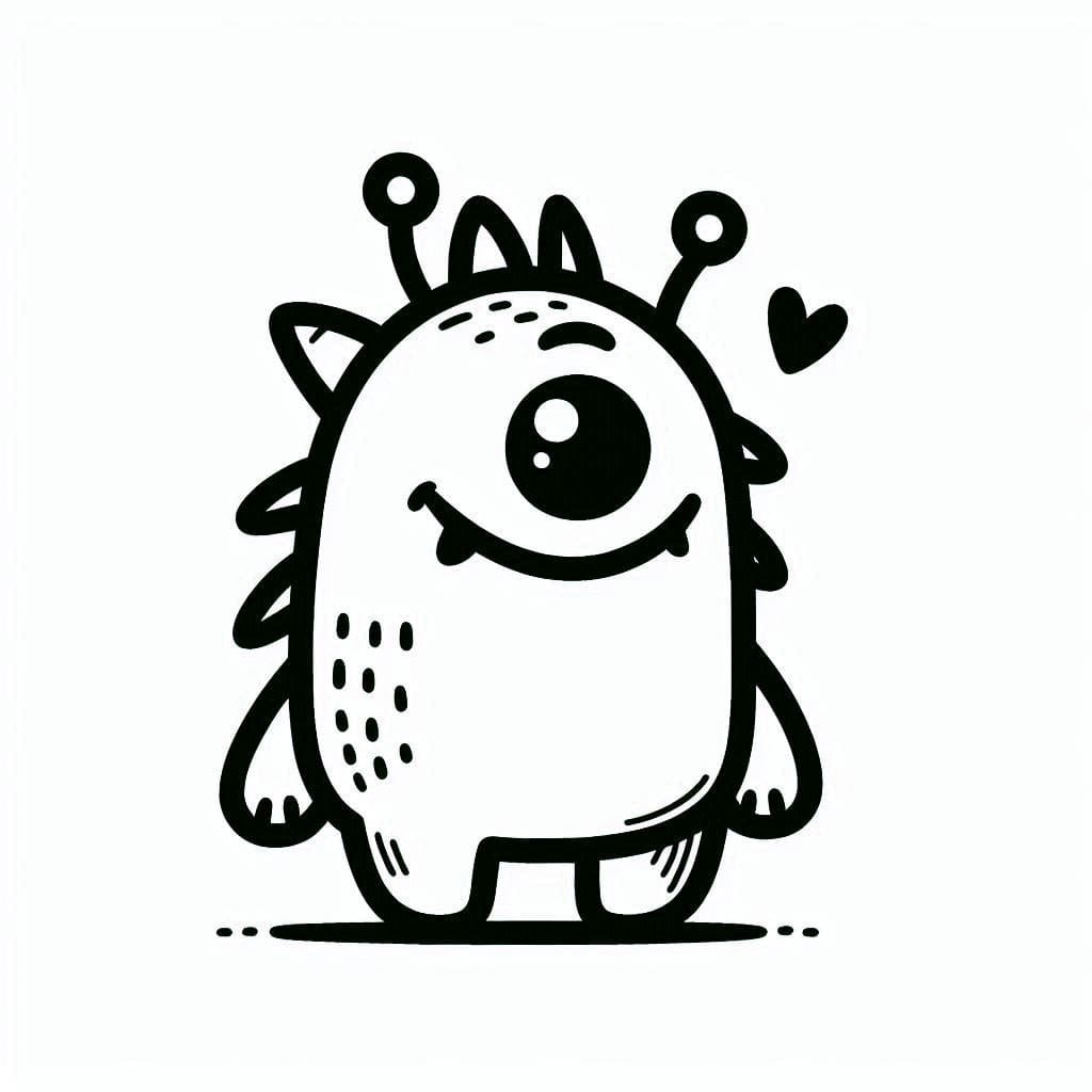 ระบายสี รูปวาดสัตว์ประหลาดน่ารัก