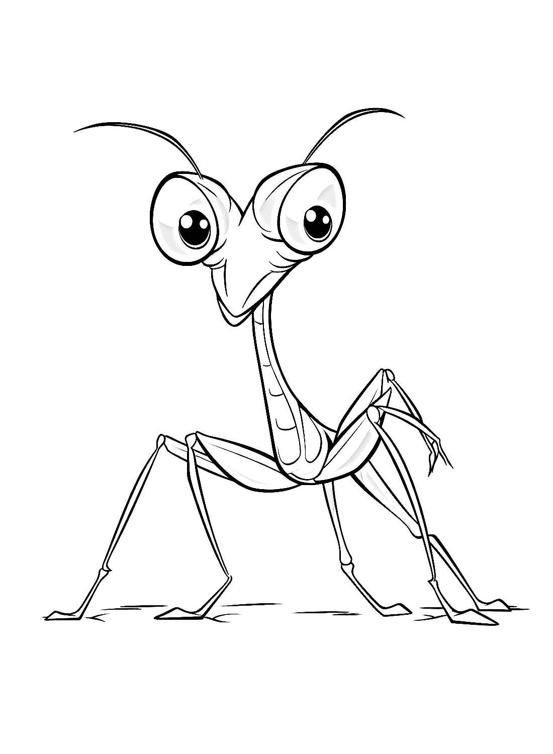 ระบายสี การ์ตูนตั๊กแตนตำข้าว