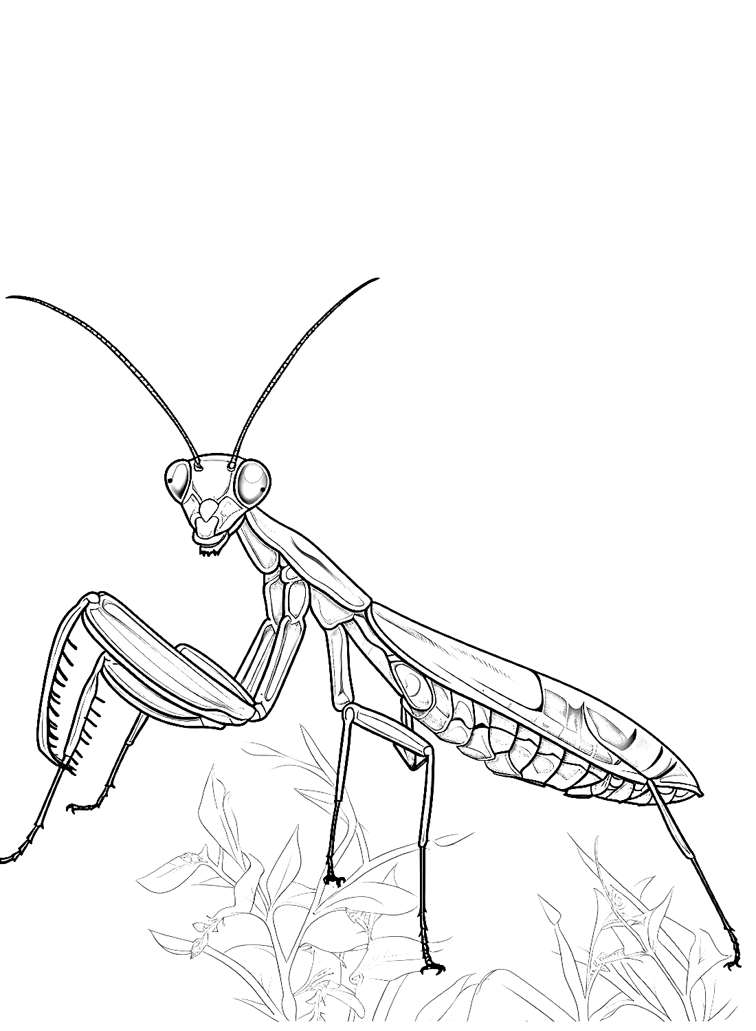 ระบายสี ตั๊กแตนและหญ้า