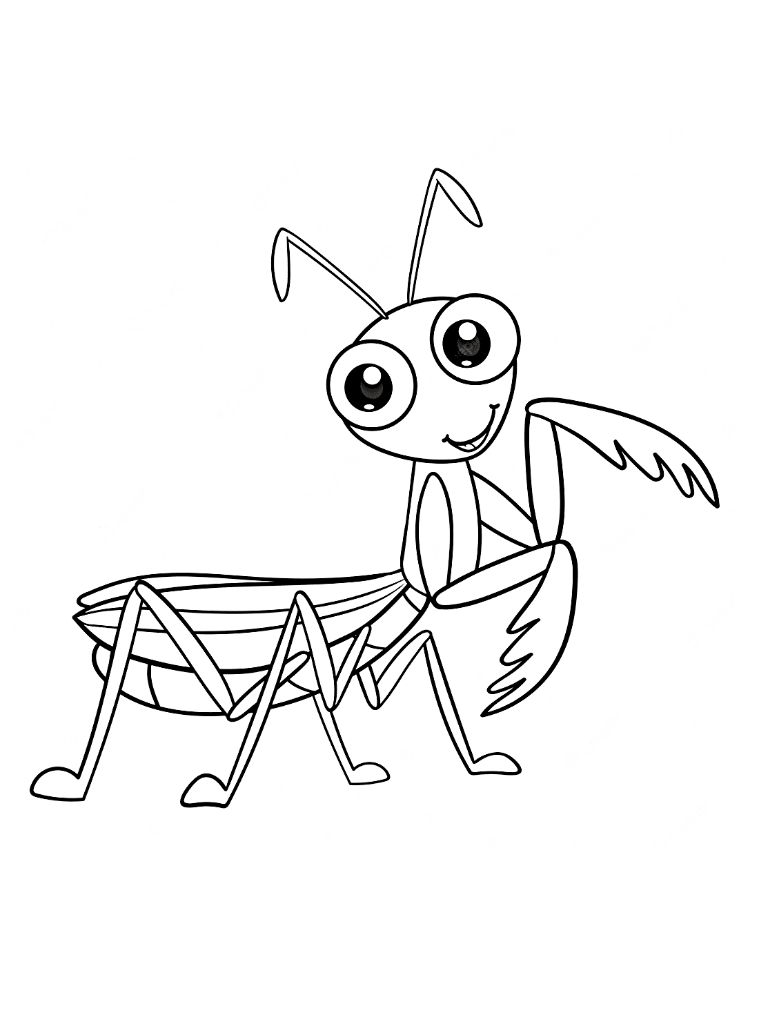 ระบายสี ตั๊กแตนตำข้าว น่ารัก ฟรี