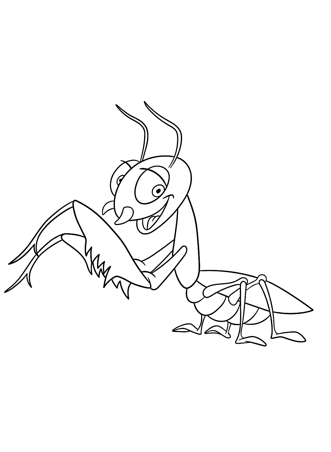 ระบายสี ตั๊กแตนตำข้าวตลก