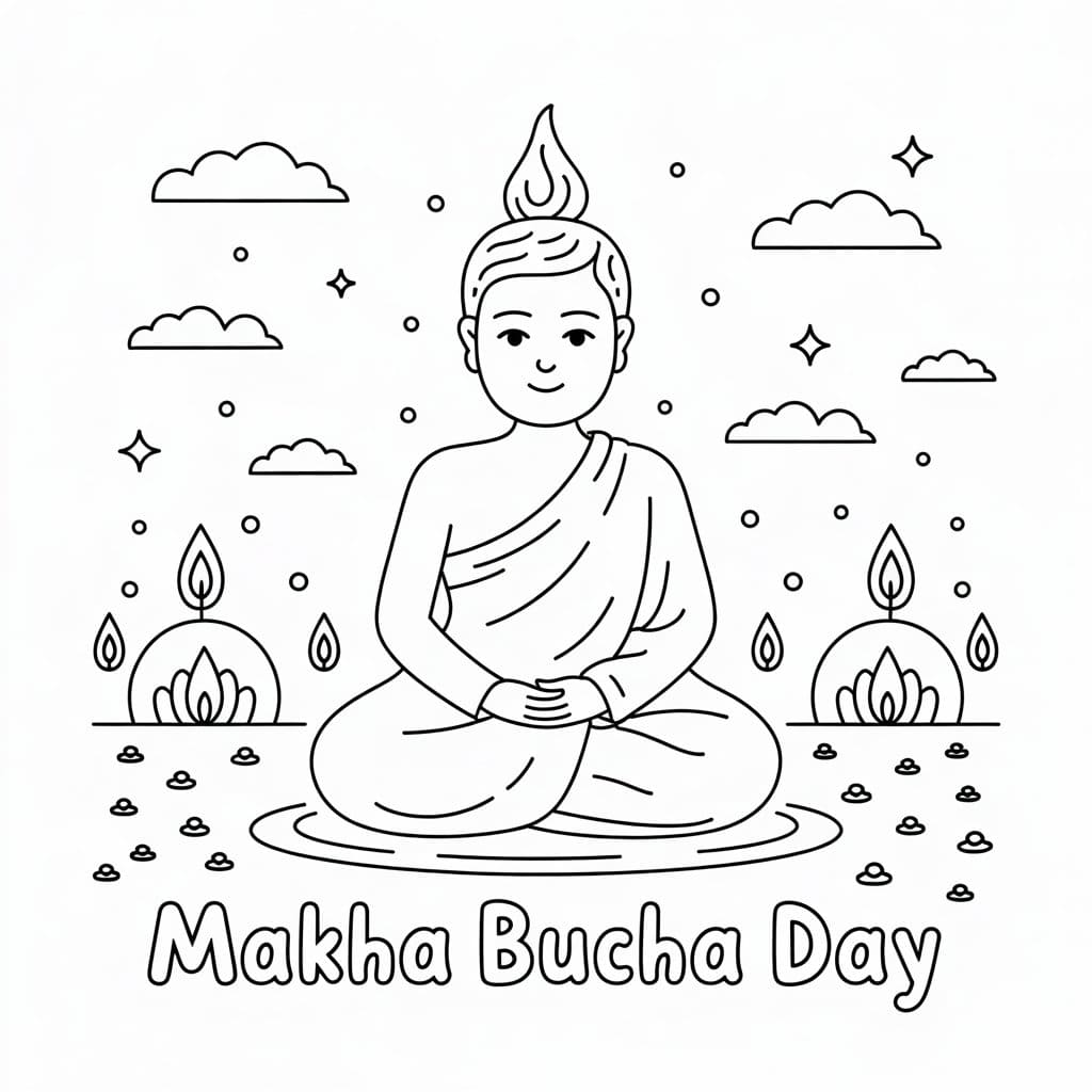 ระบายสี วันมาฆบูชา ดาวน์โหลด