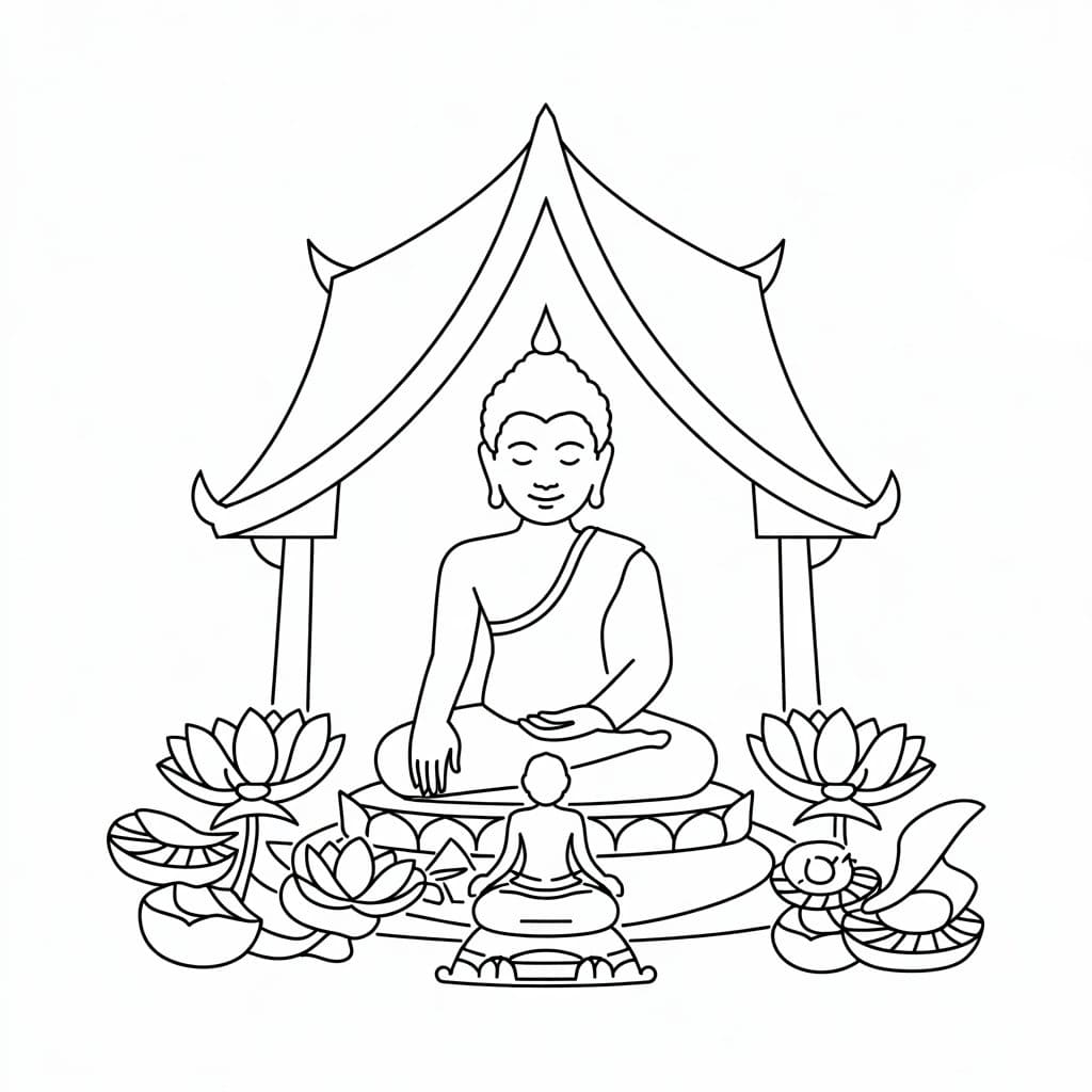 ระบายสี วันมาฆบูชา ความงดงาม