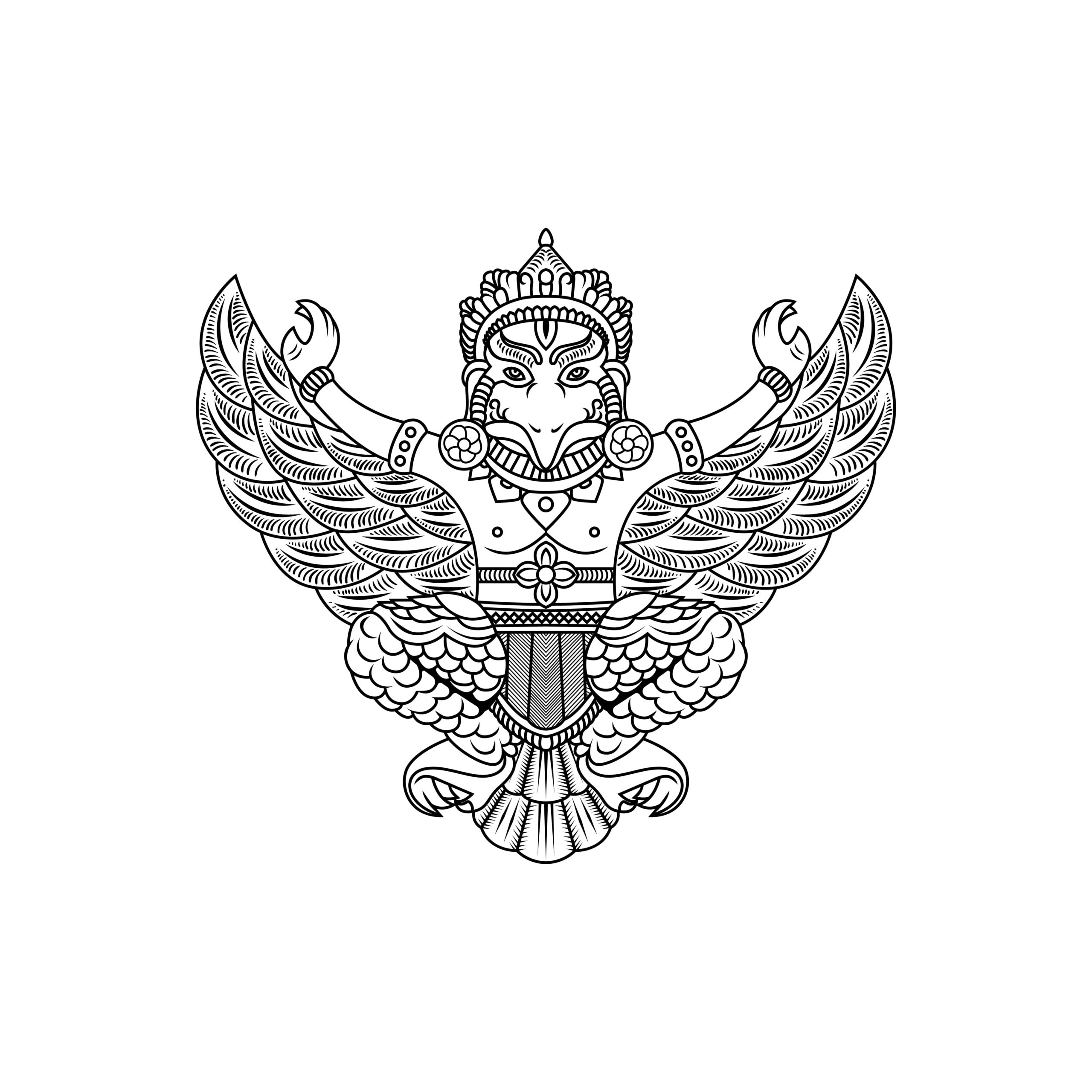 ระบายสี การวาดครุฑ