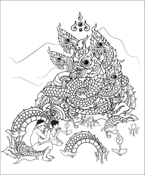 ระบายสี พญานาค ง่ายๆ