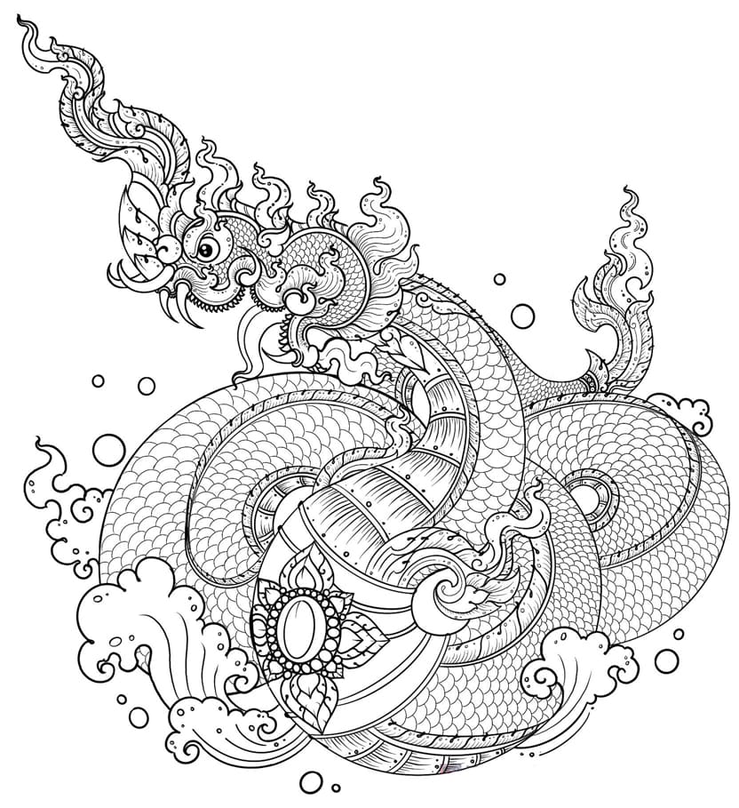 ระบายสี พญานาค ปกติ