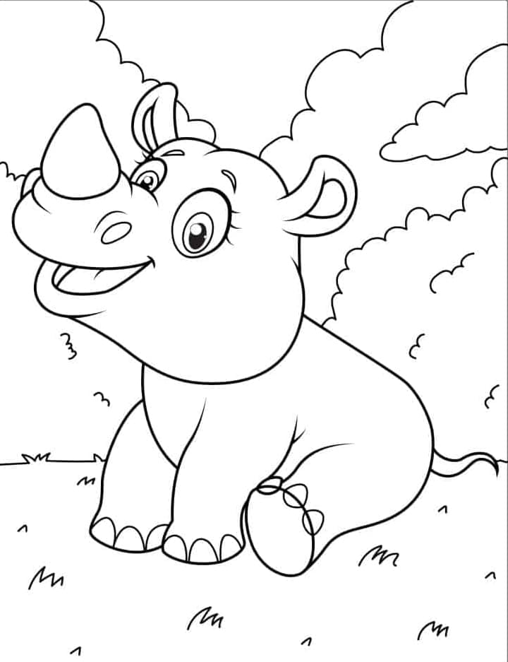 ระบายสี แรดน่ารัก