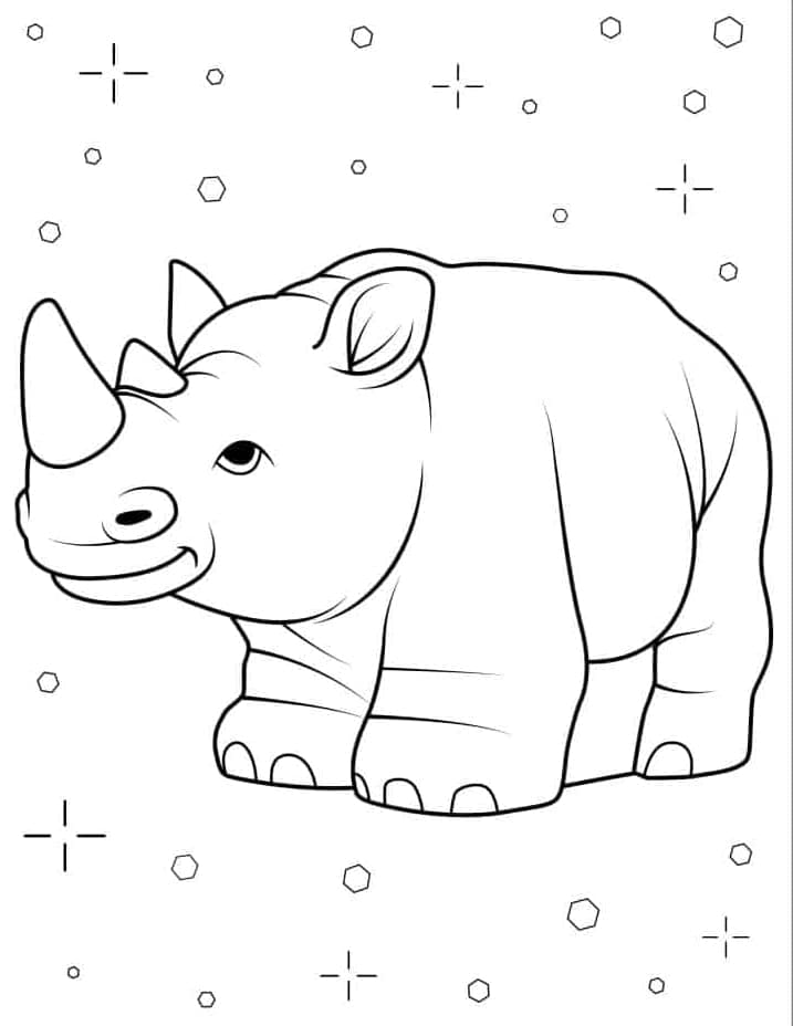 ระบายสี แรดธีมคาวาอี้