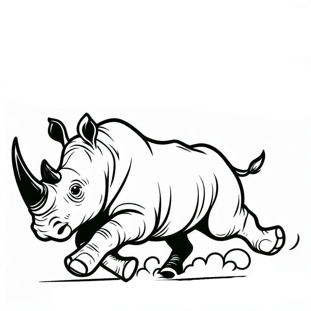 ระบายสี แรดวิ่งอย่างอิสระ