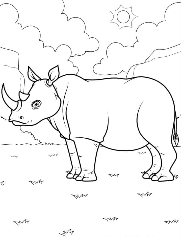 ระบายสี แรดแอฟริกัน