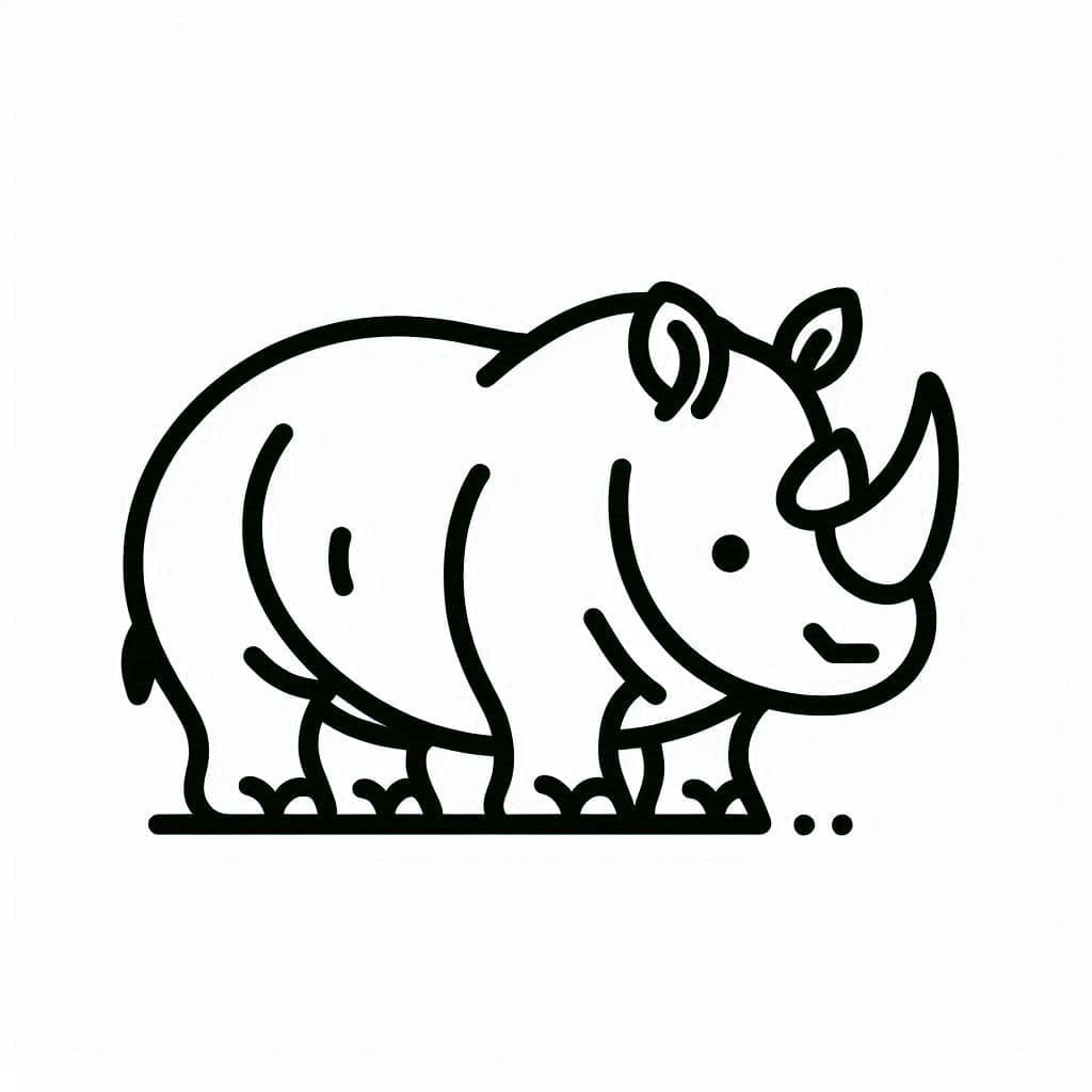 ระบายสี แรดยืน