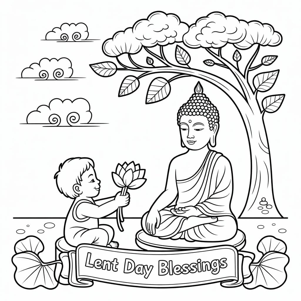 ระบายสี วันเข้าพรรษา เด็กๆ