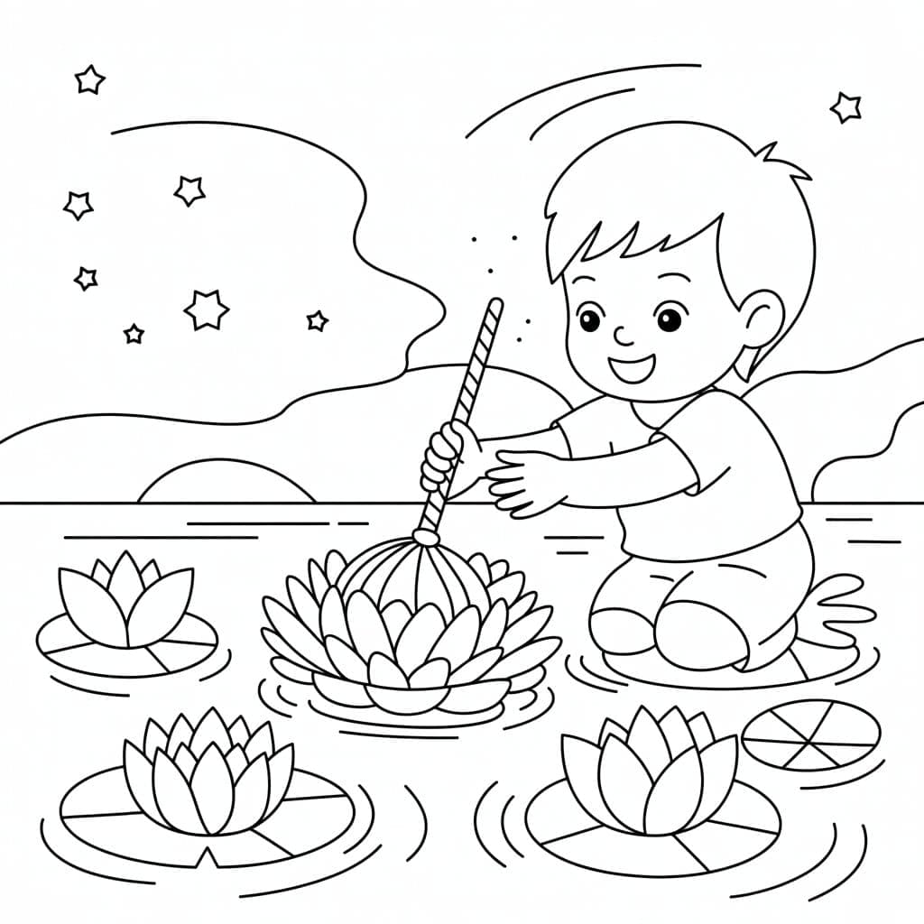 ระบายสี วันลอยกระทงอาร์ต