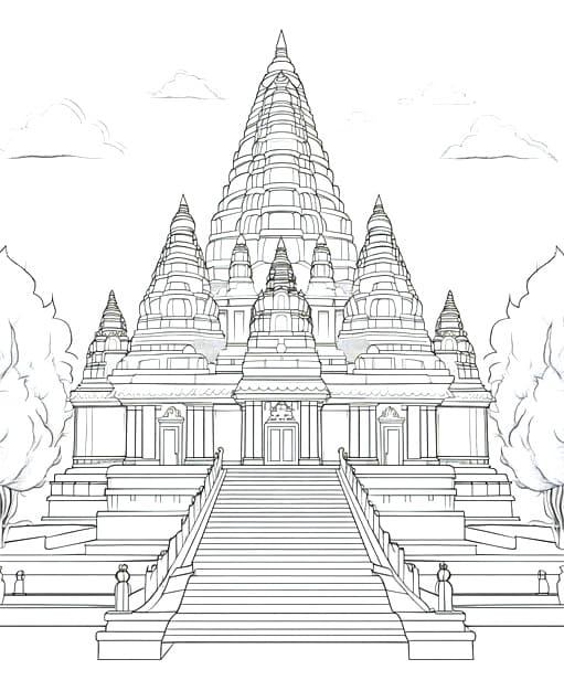ระบายสี เจดีย์ฮินดู