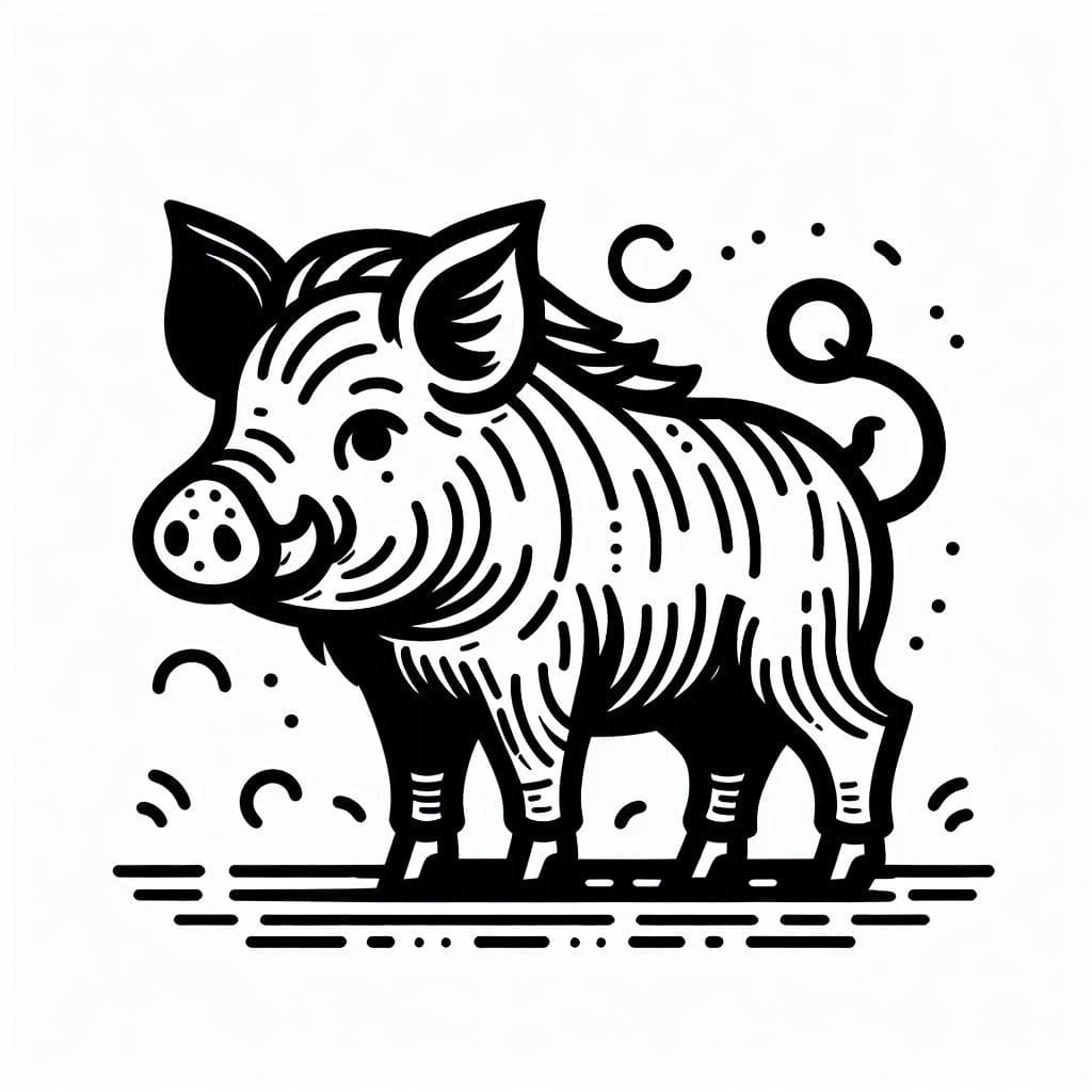 ระบายสี หมูป่าง่าย