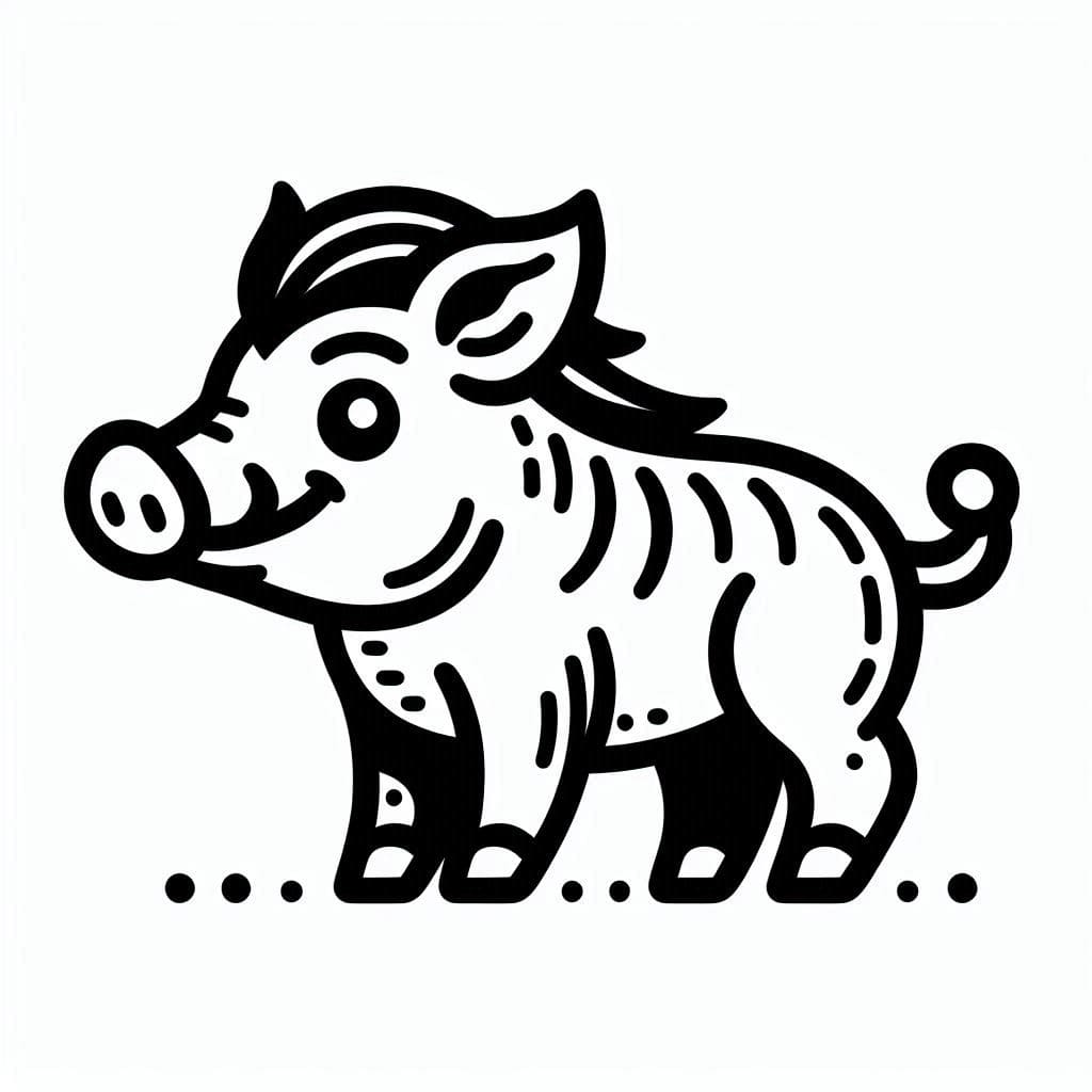 ระบายสี หมูป่า พิมพ์ฟรี