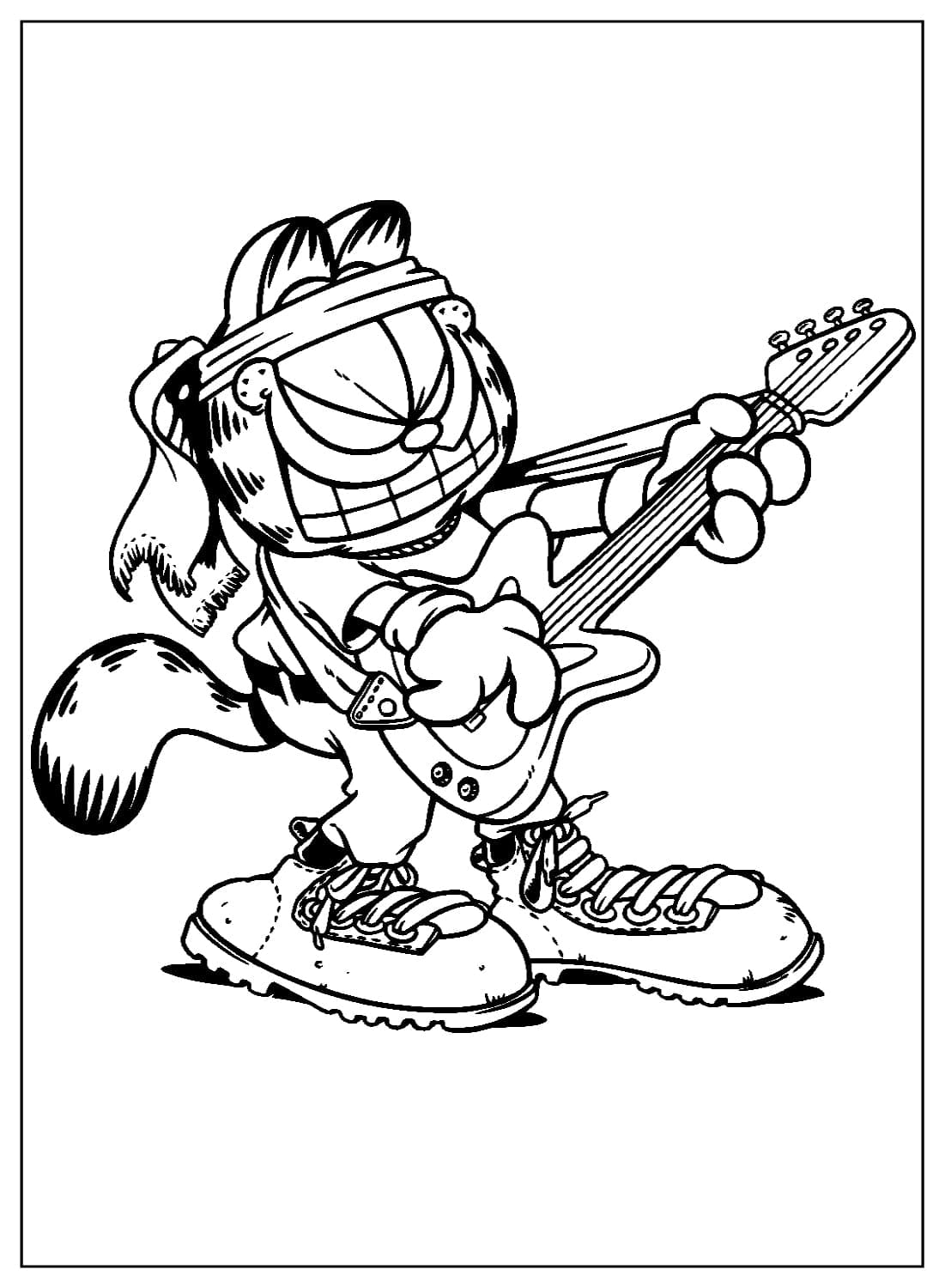 ระบายสี การ์ฟิลด์กำลังเล่นกีตาร์