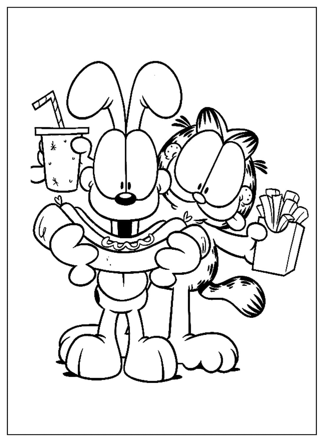 ระบายสี การ์ฟิลด์และโอดี้กำลังกิน