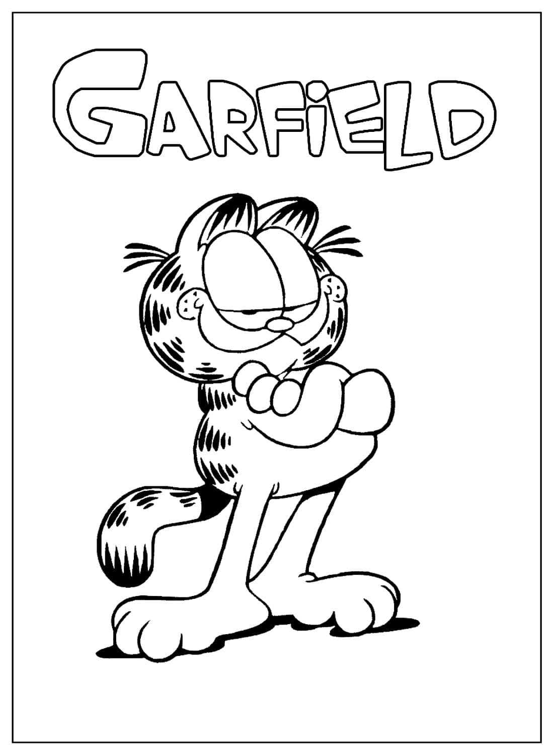 ระบายสี การ์ฟิลด์ยืนไขว้แขน