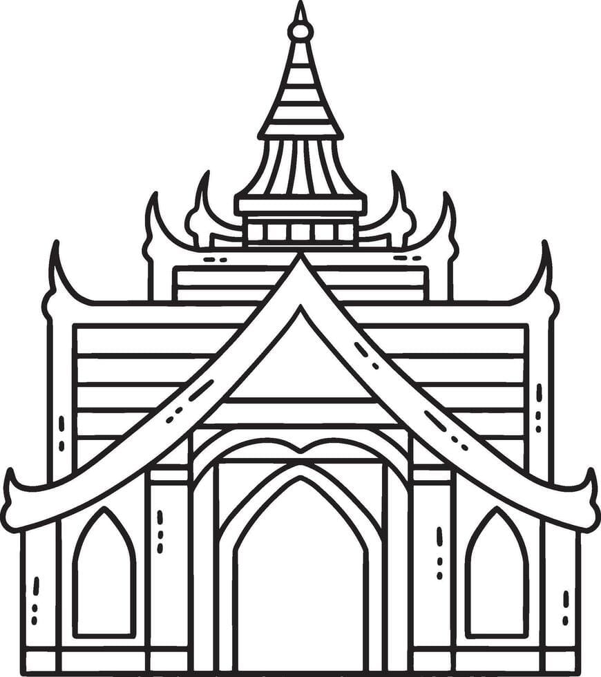 ระบายสี แม่แบบเจดีย์ฟรี