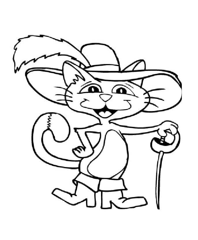 ระบายสี แมวร่าเริงในรองเท้าบูท