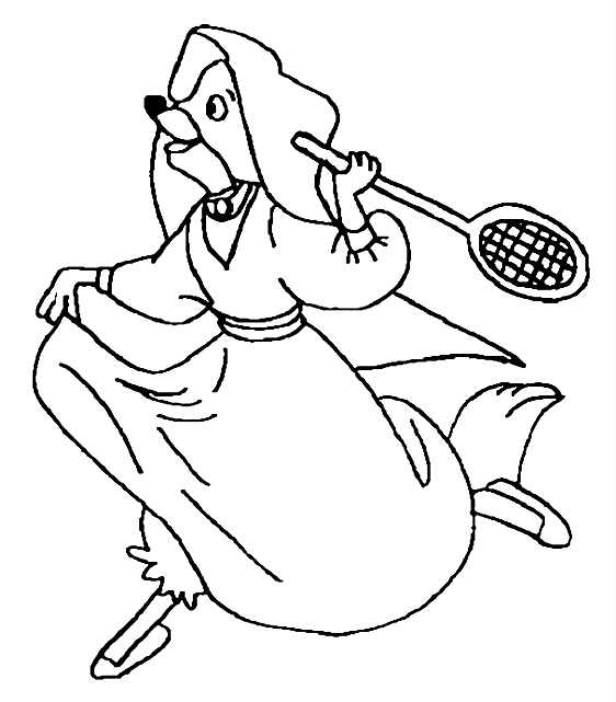 ระบายสี เมดมาเรียนเล่นแบดมินตัน