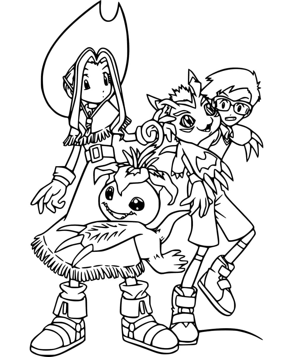 ระบายสี มิมิและโจกับดิจิมอน