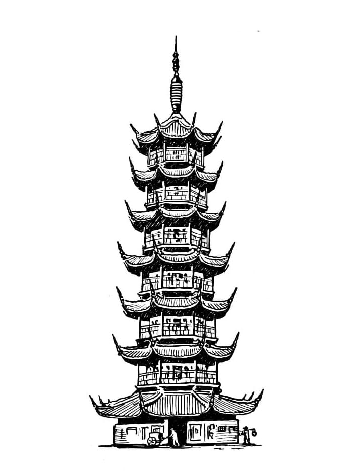 ระบายสี ภาพวาดเจดีย์