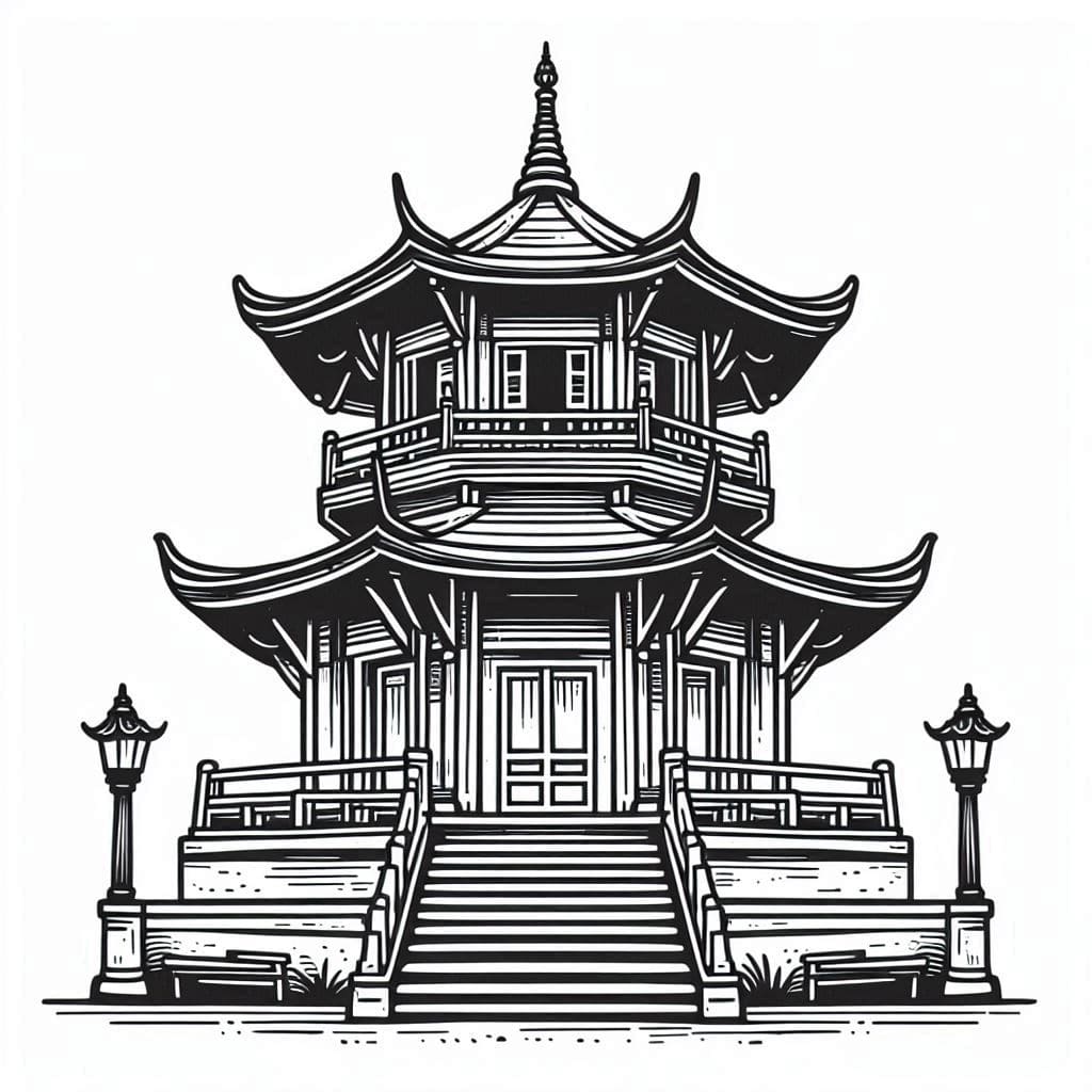 ระบายสี ภาพถ่ายพระเจดีย์