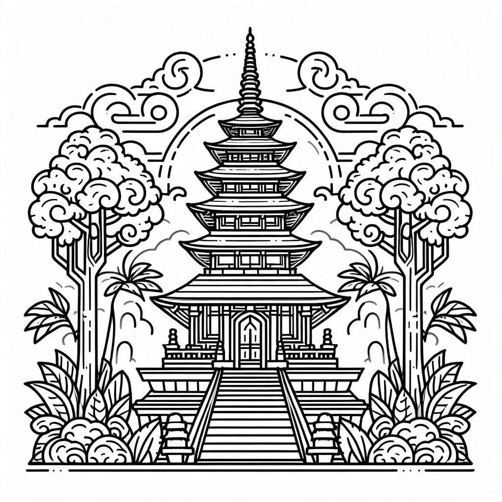 ระบายสี เจดีย์