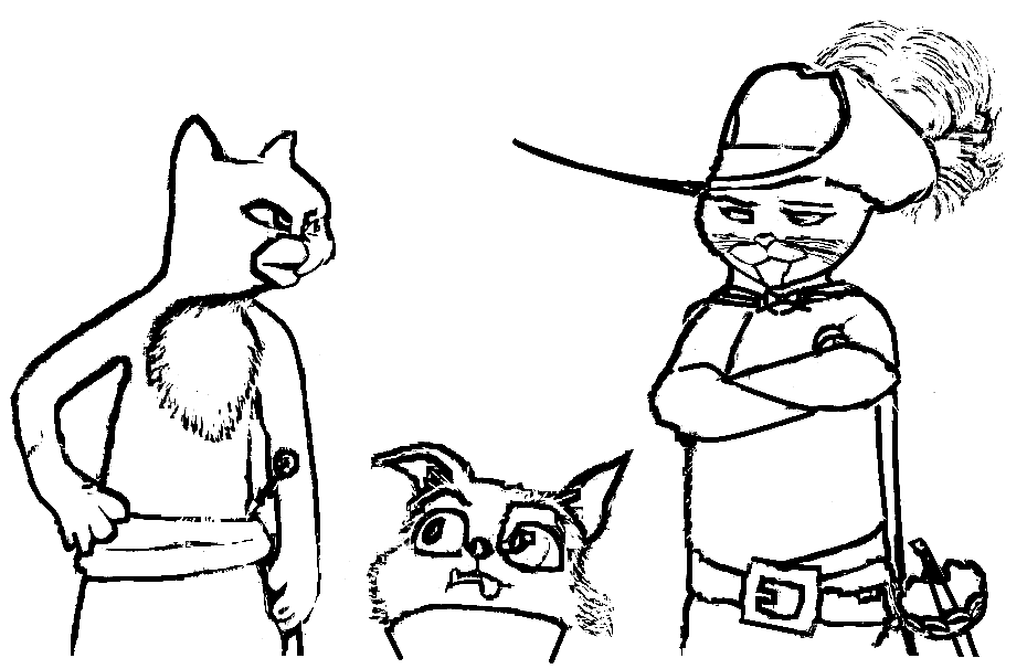 ระบายสี พิมพ์พุซอินบู๊ทส์ฟรี