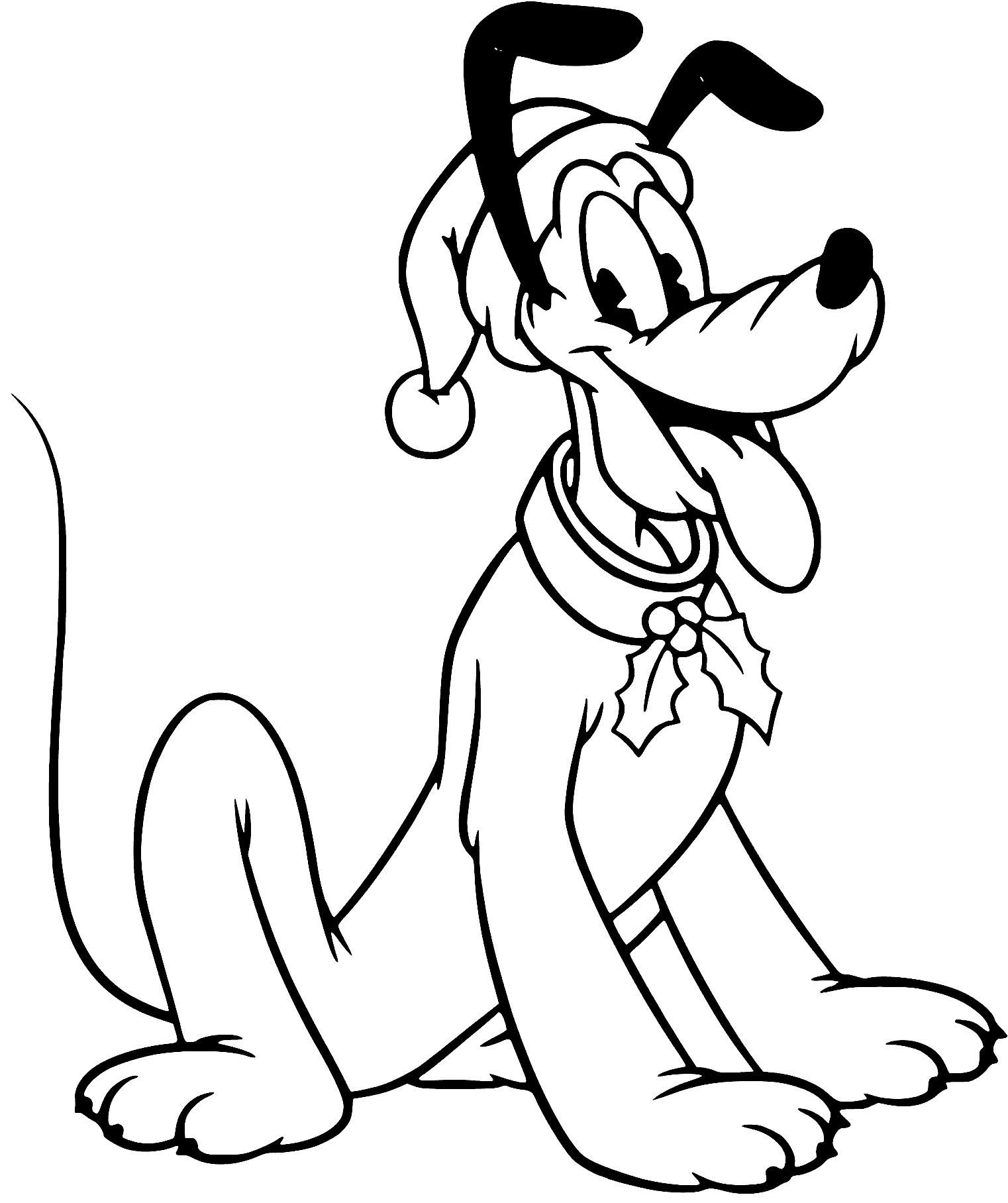 ระบายสี พลูโตสวมหมวกซานต้า