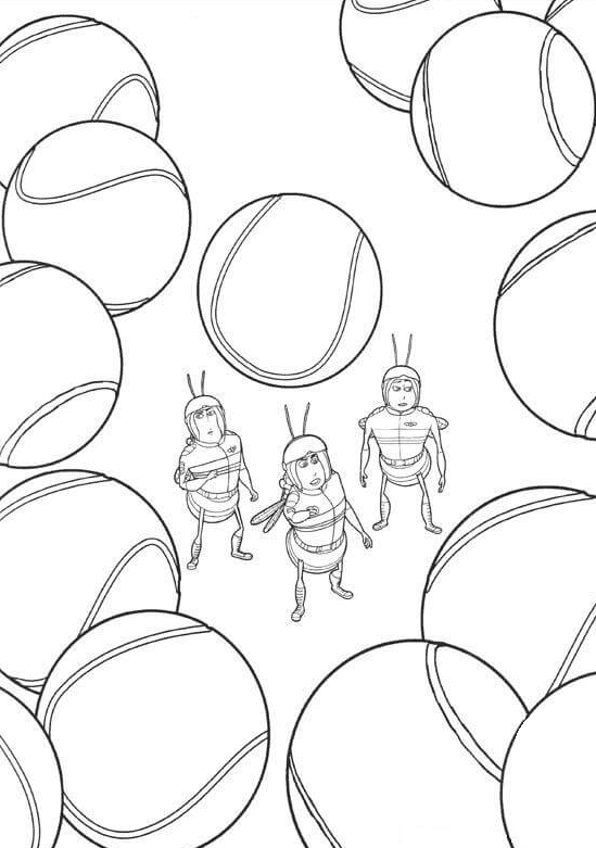 ระบายสี ผึ้งและลูกเทนนิส