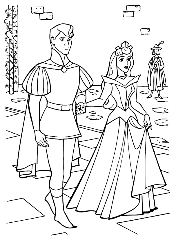 ระบายสี เจ้าชายฟิลิปและเจ้าหญิงออโรร่า