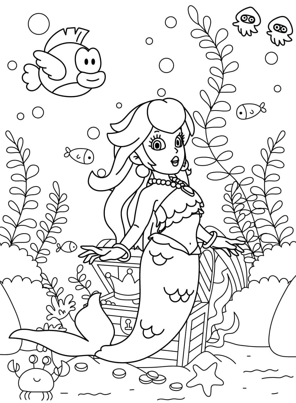 ระบายสี เจ้าหญิงเงือกพีช