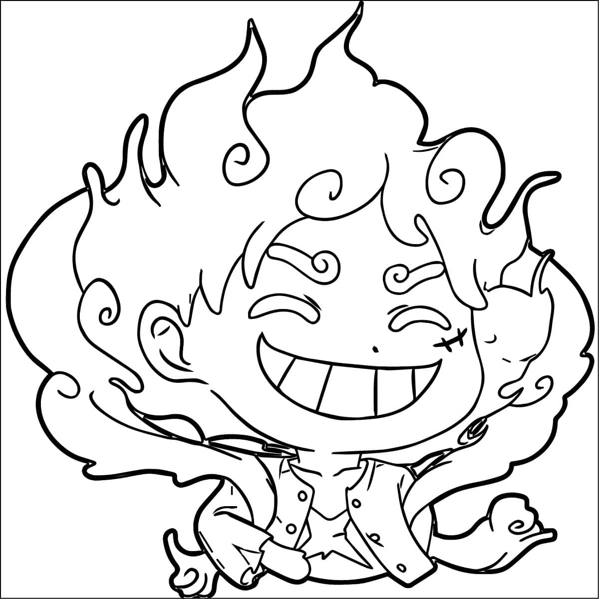 ระบายสี ชิบิ ลูฟี่ เกียร์ 5