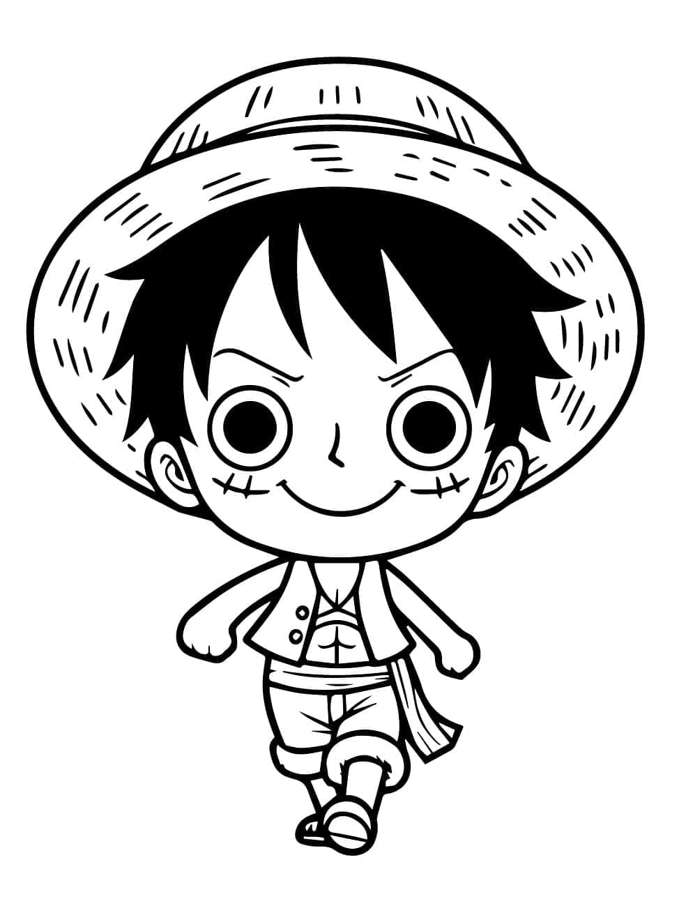 ระบายสี ชิบิ ลูฟี่ น่ารักจัง