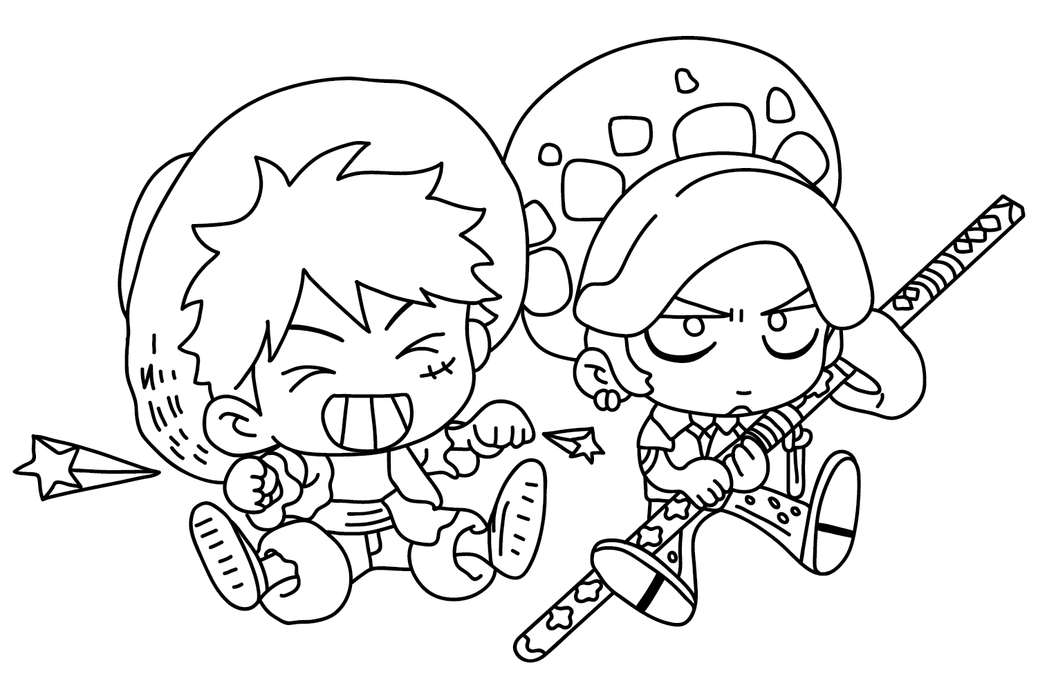 ระบายสี จิบิลอว์และลูฟี่