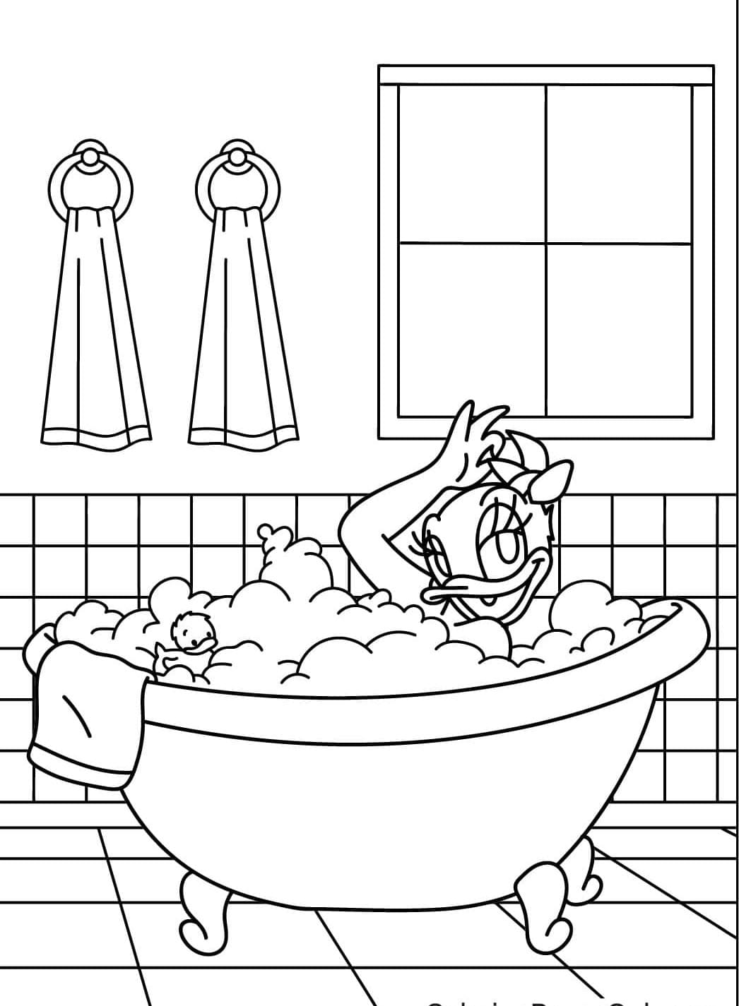 ระบายสี เดซี่ดั๊กอาบน้ำ