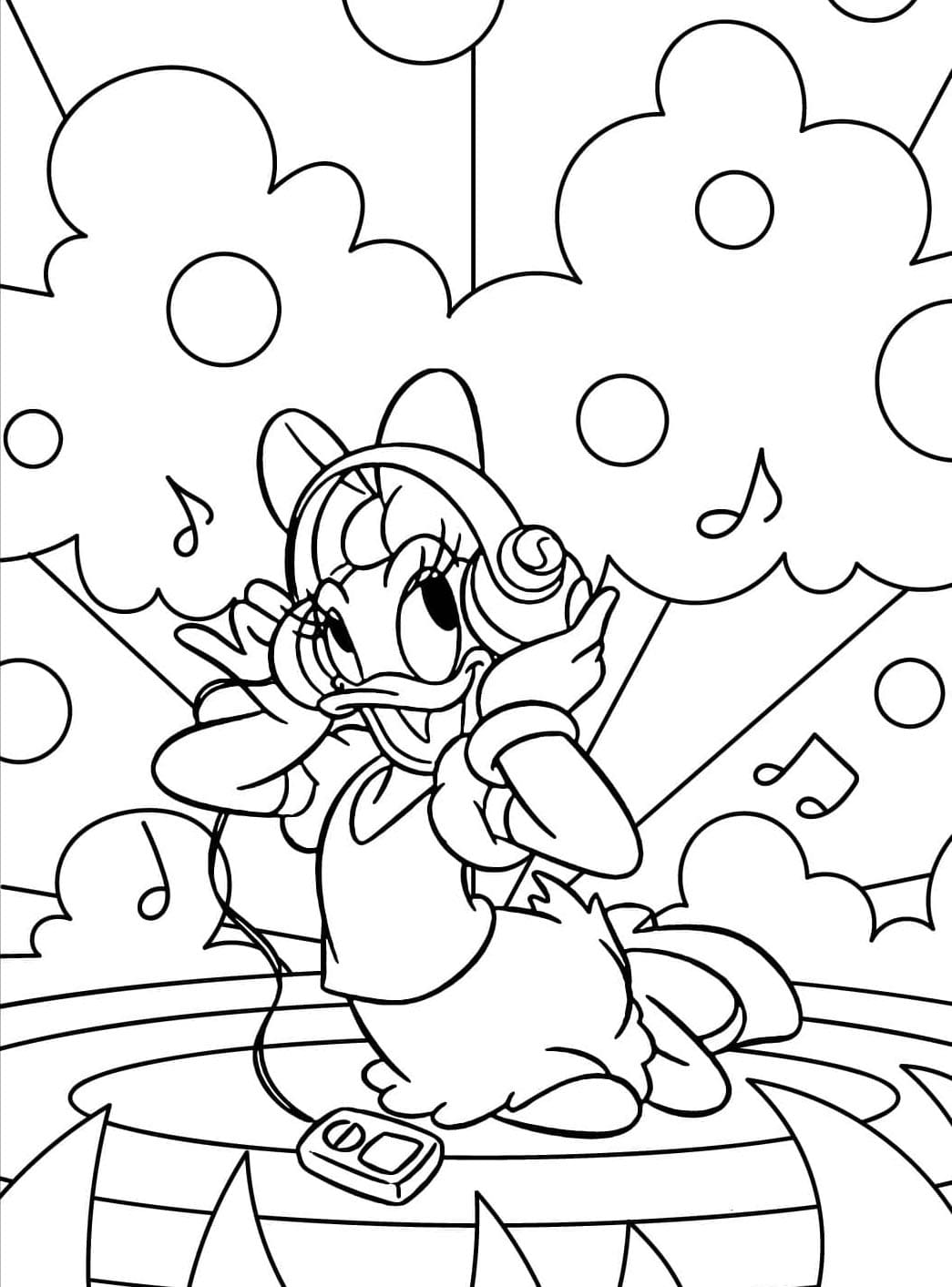 ระบายสี เดซี่ดั๊กฟังเพลง