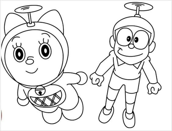 ระบายสี โดเรมีและโนบิตะ