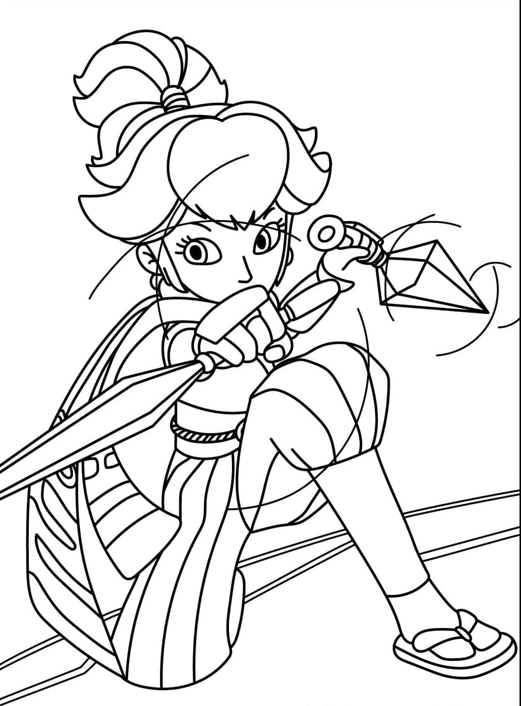 ระบายสี ฝึกดาบเจ้าหญิงพีช