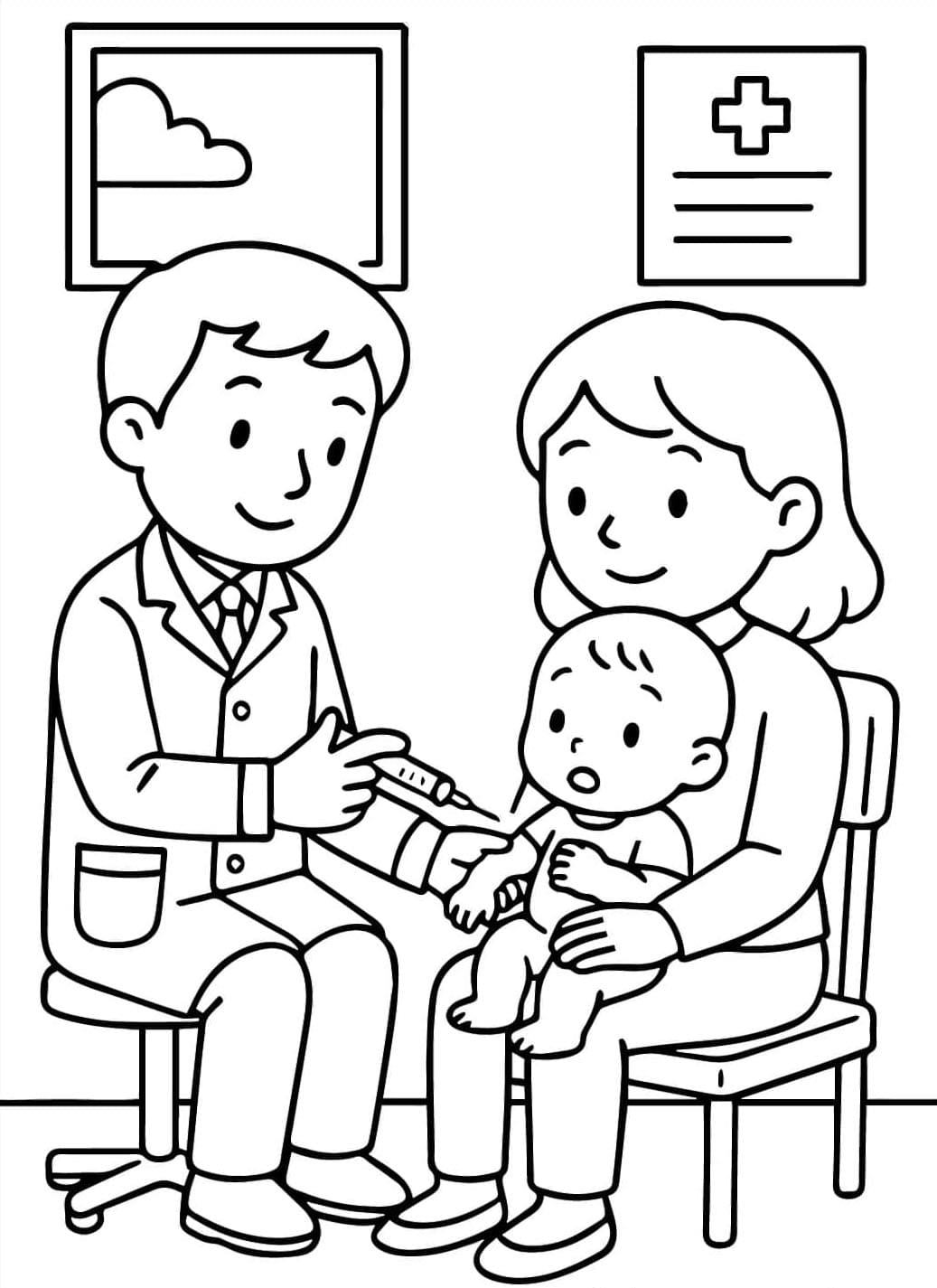 ระบายสี หมอตรวจเด็ก