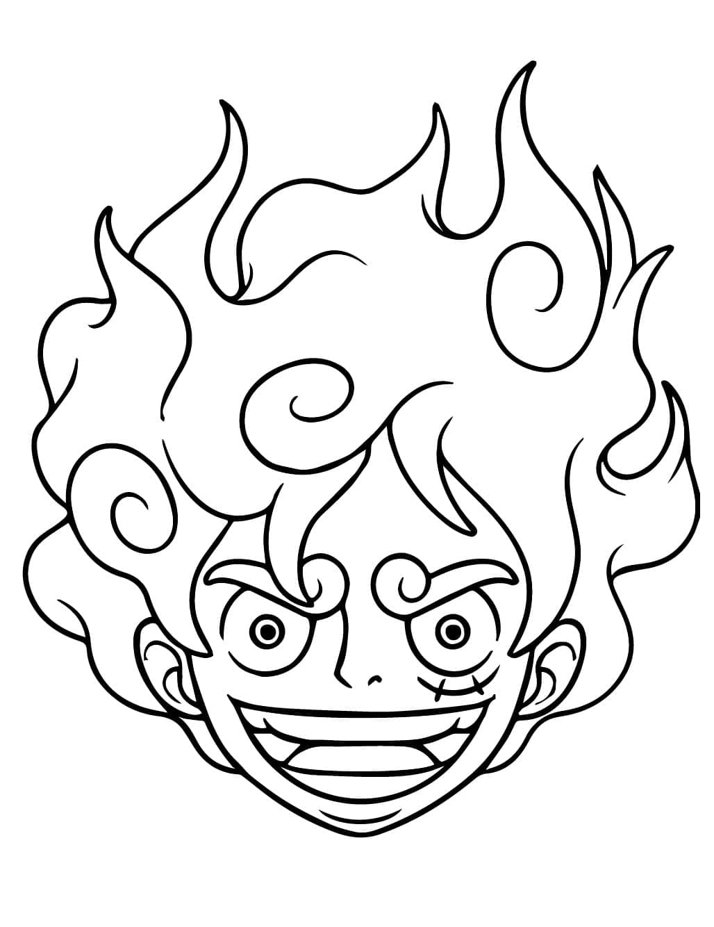 ระบายสี หน้าลูฟี่เกียร์ 5