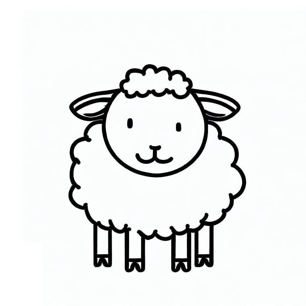 ระบายสี แกะน่ารักที่พิมพ์ได้ฟรี