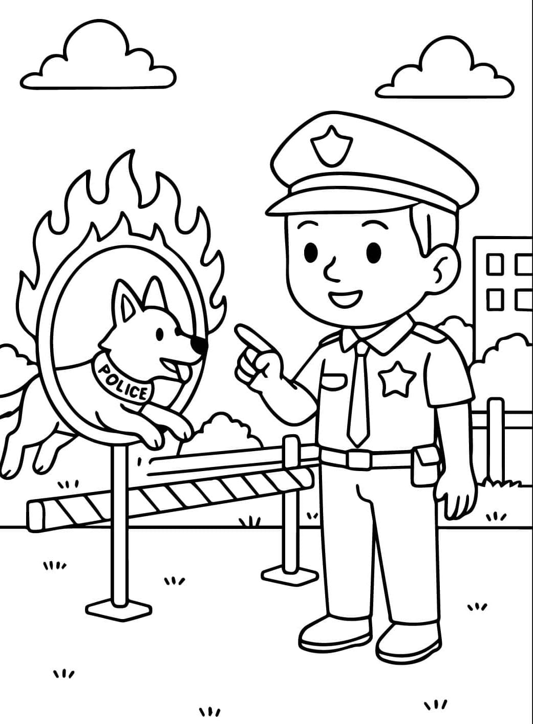 ระบายสี การฝึกสุนัขตำรวจ